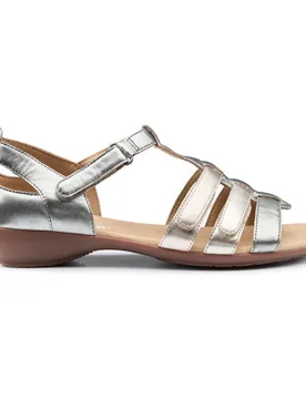Women's Wide Fit 'Solei' Gladiator Sandals in Metallics Size: 8 - Metallics - Size: 8 - Hotter - FashionsVida