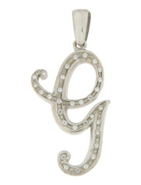 Ciondolo Lettera Iniziale G Oro Bianco GL100764