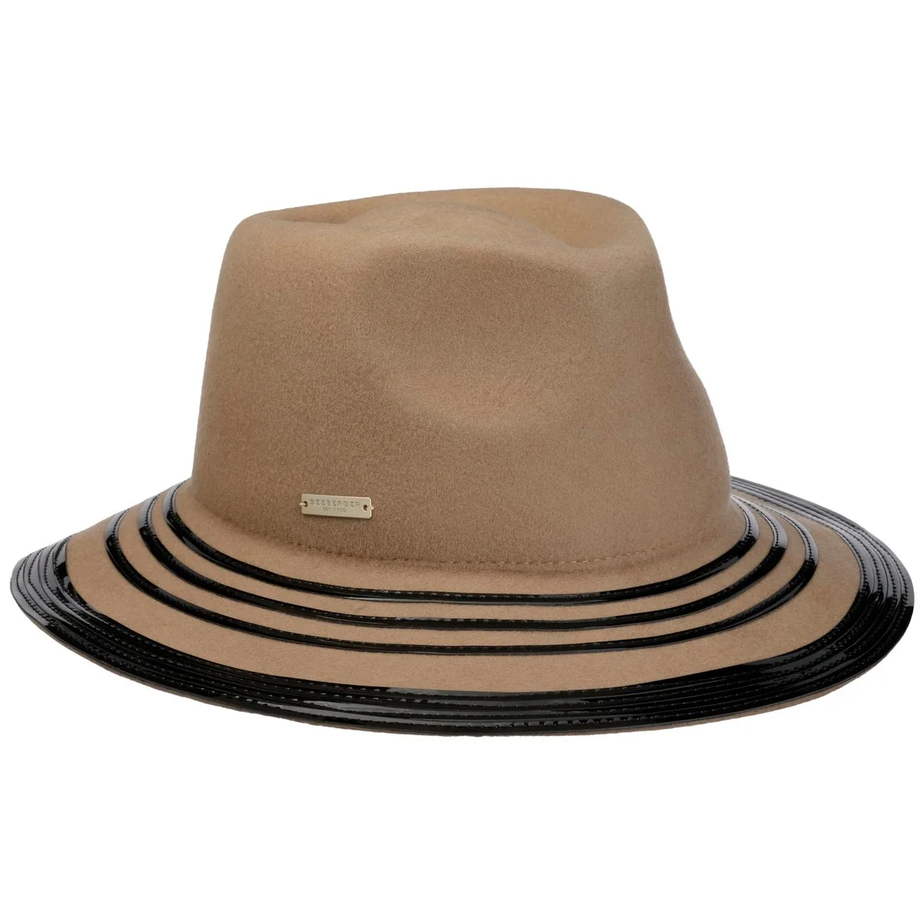 Shiny Details Fedora Wool Hat by - camel - Damen - Size: One Size - Seeberger - FashionsVida