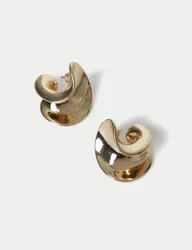 M&S Swirl Stud Earrings Gold female
