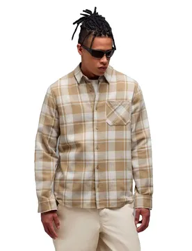 Apparel Camicia A Maniche Lunghe Podium Plaid Flannel Pebble / Mist / White Check M