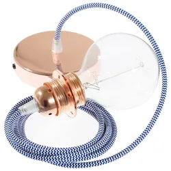 Cables Lampe Suspendue Pendel Pour Abat-jour Rz12 Zigzag Diy 2 M Blue / Copper One Size