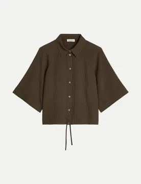 Marc O' Polo Bluse Strukturiert Braun 38 - Marc O'Polo - FashionsVida