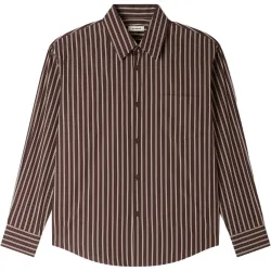 Camisa de vestir de algodón de hombre corte evasé a rayas