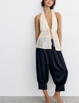 Top Halter Con Paillette