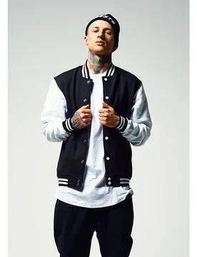 Giacca 2-tone College Sweat Basic Black / White XL - Urban classics - FashionsVida