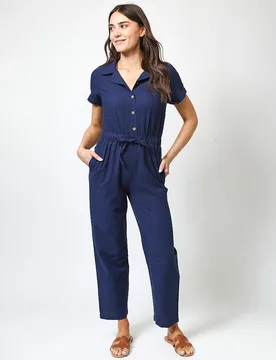 Mudd & Water Tina Jumpsuit Navy - Mudd & water - FashionsVida
