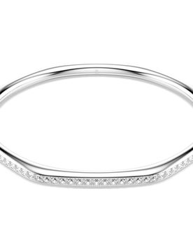 Bracciale rigido Dextera, Forma ottagonale, Taglio Round, Bianco, Placcato rodio S