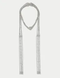 Multi Row Chain Scarf Silver female