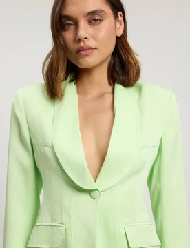 Petite Structured Satin Tailored Blazer - Mint - Size: 14 - Karen millen - FashionsVida