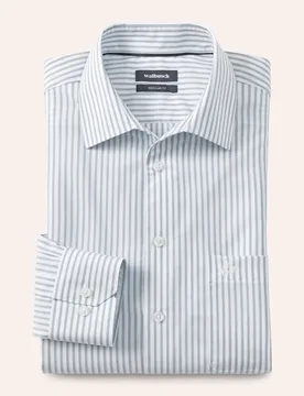 Extraglatt-Hemd, Regular Fit#noch offen: Größenlauf, Farbe Blau, 43/44, bügelfreie Baumwolle Relax-Kragen ohne Knopf Herren - Walbusch - FashionsVida