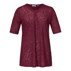Tunika-Shirt „Leinenoptik“ S rot