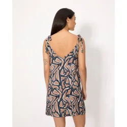 Vestidos de playa corto tirantes anudado estampado
