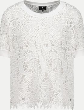 Pullover mit Spitzenmuster Weiß 40