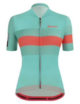 Maglia A Maniche Corte Ecosleek Bengal Acqua Blue - Santini - FashionsVida