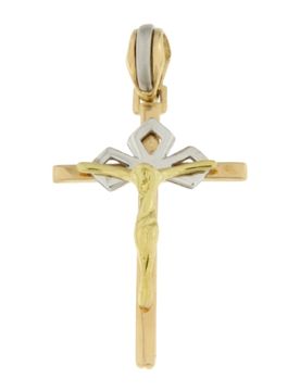 Croce Uomo Oro Giallo Bianco GL100538