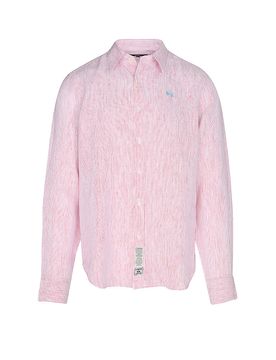 La Martina Camisa de lino rosa XL