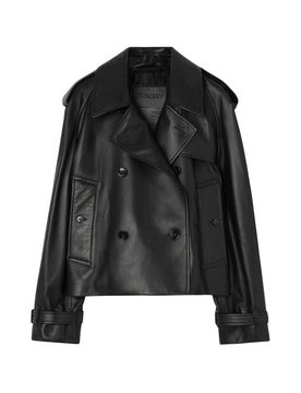 Women's Lambskin Leather Coat with Cupro Lining & Buffalo Horn Buttons