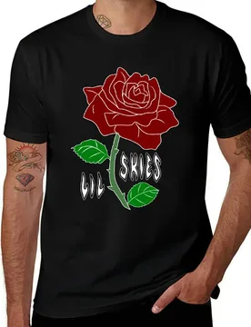 Lil skies dark rose coloured black T-Shirt Large Size Basic Casual T-Shirt - Aliexpress - FashionsVida