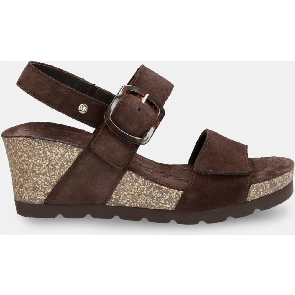 Sandalias de cuña de mujer en velour con forro de piel - Panama Jack - FashionsVida