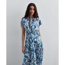 Vestido midi en satén estampado