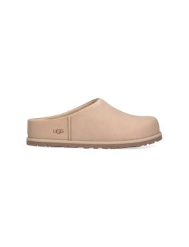 Women's Leather Shearling-Lined Mini Sandals with Rubber Outsole