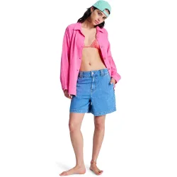 Pantalón corto vaqueros de mujer Island Hopper High Surf Wash