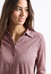 Arm Shirt aus Jersey im Blusen-Look female Pink