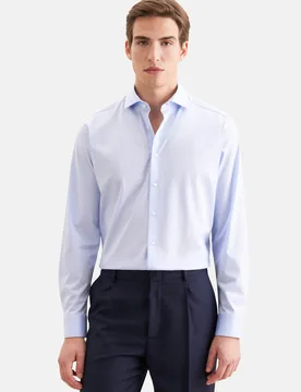 Regular Jerseyhemd Uni Blau 43 - Seidensticker - FashionsVida
