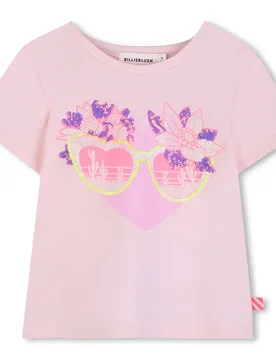 T-shirt à Manches Courtes U21956 Pastel Pink 4 Années Fille - Billieblush - FashionsVida