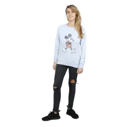 Women's Walking Mickey Mouse Heather Sweatshirt in Grey Size: Medium - Grey - Size: M