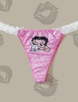 Tanga de mujer con estampado de lunares y dibujos animados - Shein - FashionsVida