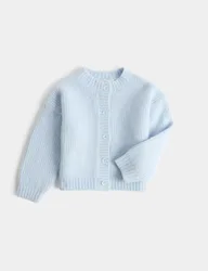 Knitted Cardigan with Wool (2-8 Years) Powder Blue female