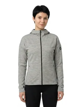 Felpa Con Zip Commuter Merino Grey Melange - Scott - FashionsVida