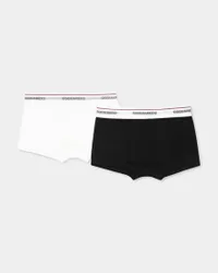 Boxer due pezzi nero e bianco in cotone stretch