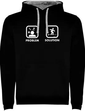 Sweat à Capuche Surf Problem Solution Surf Two-colour Black / Grey 3XL - Kruskis - FashionsVida