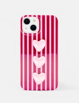 Custodia Iphone A Righe E Cuori