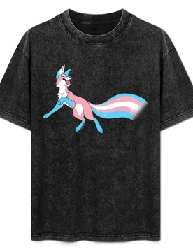 Trans woman Pride Fox 2.0 T-Shirt Plus Size Basic Short Sleeve Top - Aliexpress - FashionsVida