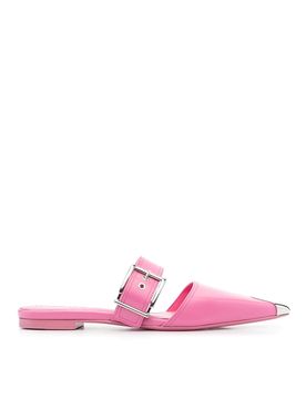 Mules bassi con punta metallizzata