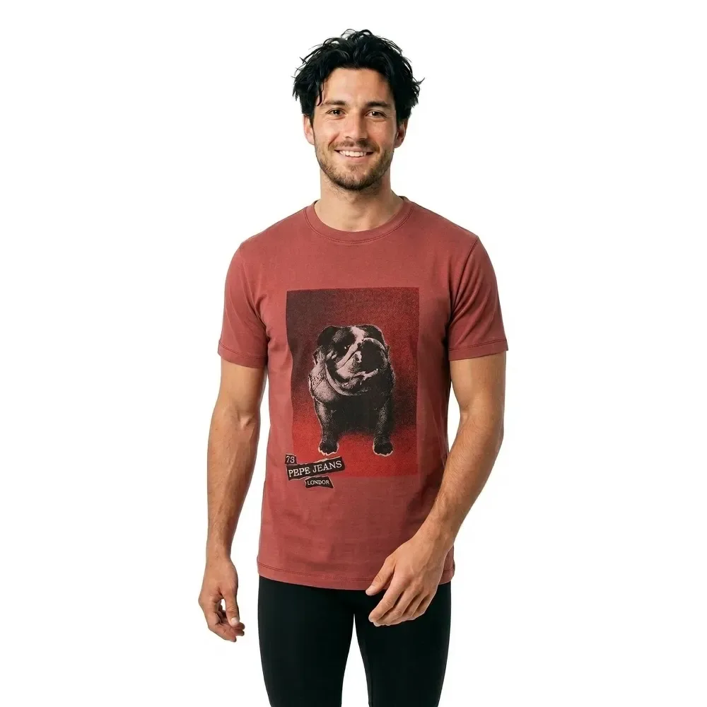 Maglietta A Maniche Corte Gavin Currant Red XL - Pepe jeans - FashionsVida