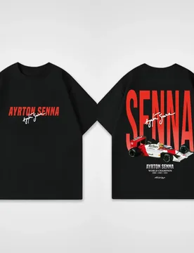 Summer Casual Pure Cotton Men's Round Neck T-shirt with Racing Print Ayrton Sennas Cool Hip-hop Short Sleeved Shirt - Aliexpress - FashionsVida
