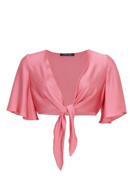 Bolero-Jacke aus nachhaltigem Satin female