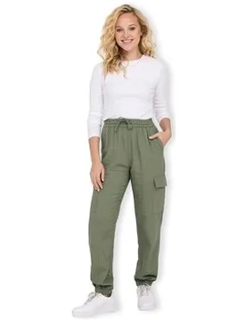 Hosen Noos Caro Pull Up Trousers - Oil Green Eu S;Eu M;Eu L Female - Only - FashionsVida