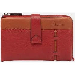 Cartera mediana en piel bicolor