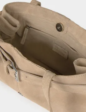 Bolso de hombro de mujer de cuero con hebilla - Brownie - FashionsVida