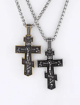 Retro Fashion Religious Crucifixion Gold Stainless Steel Pendant Necklace European American Style Jewelry - Aliexpress - FashionsVida