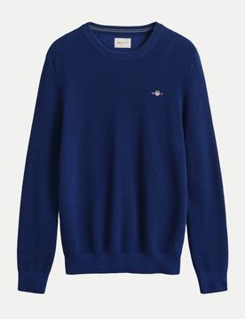 Strickpullover mit Logo-Stick Blau S