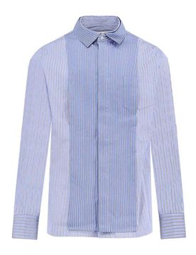 Camicia In Popeline Di Cotone A Righe