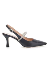 Décolleté Nere Slingback con Strass 8309 37