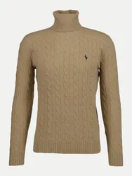 Polo Rolli mit Zopfmuster Braun L